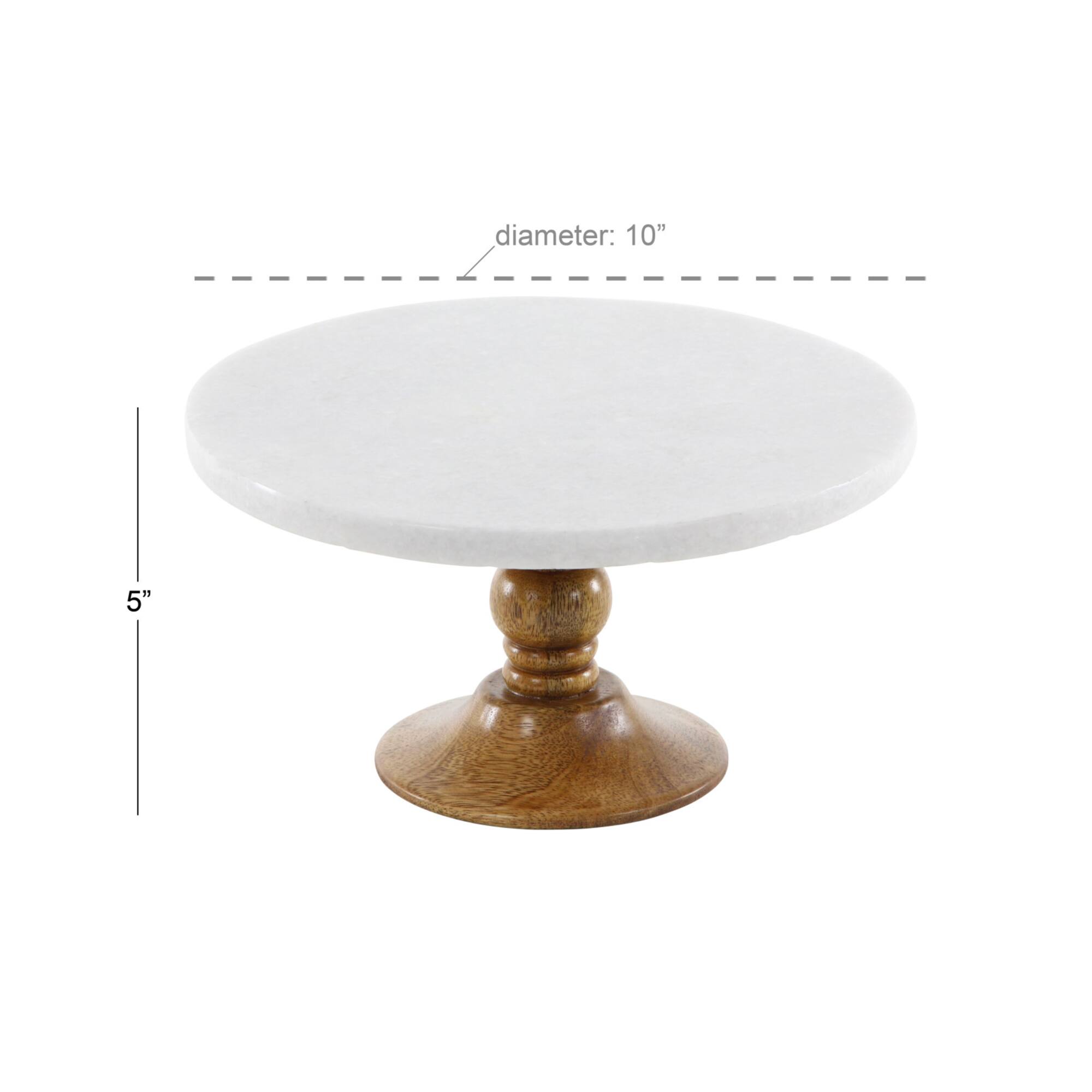10" White Marble Natural Serving Tray